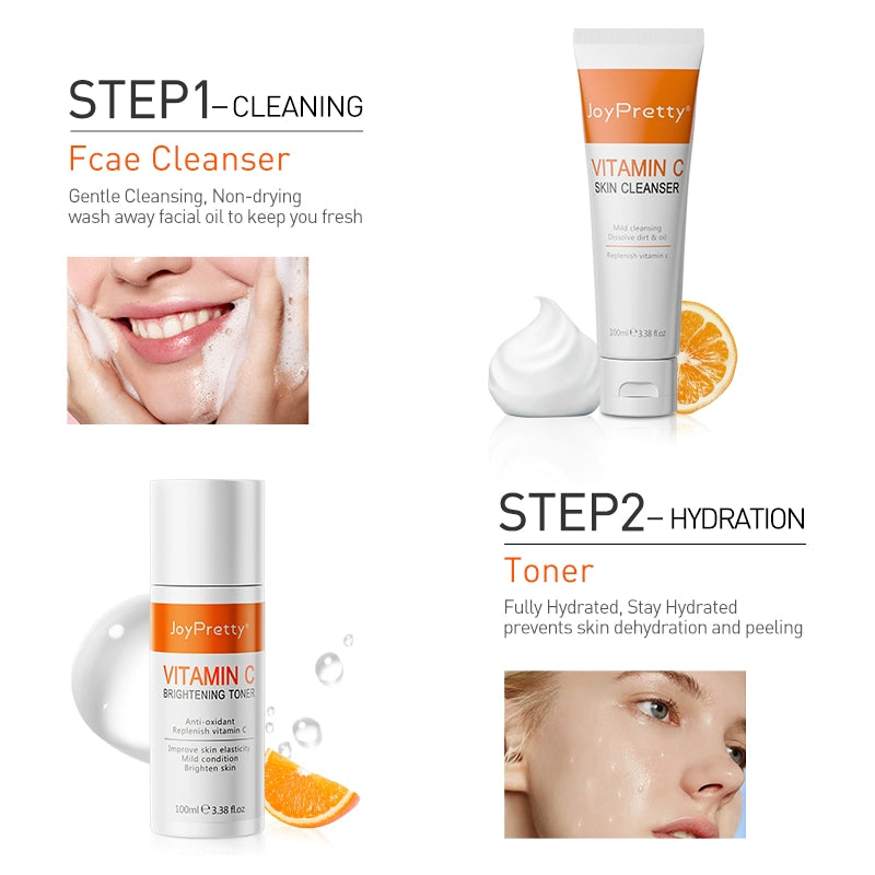 Vitamin C Whitening Face Care Set Serum Facial Cream Eye Ser