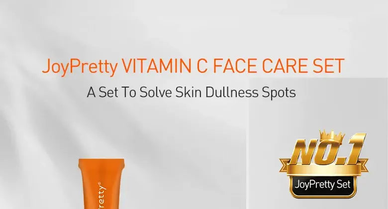 JoyPretty Vitamin C Face Skin Care Kit 5Pcs Whitening Cream for Dark Skin Serum Cleanser Facial Skin Lightening