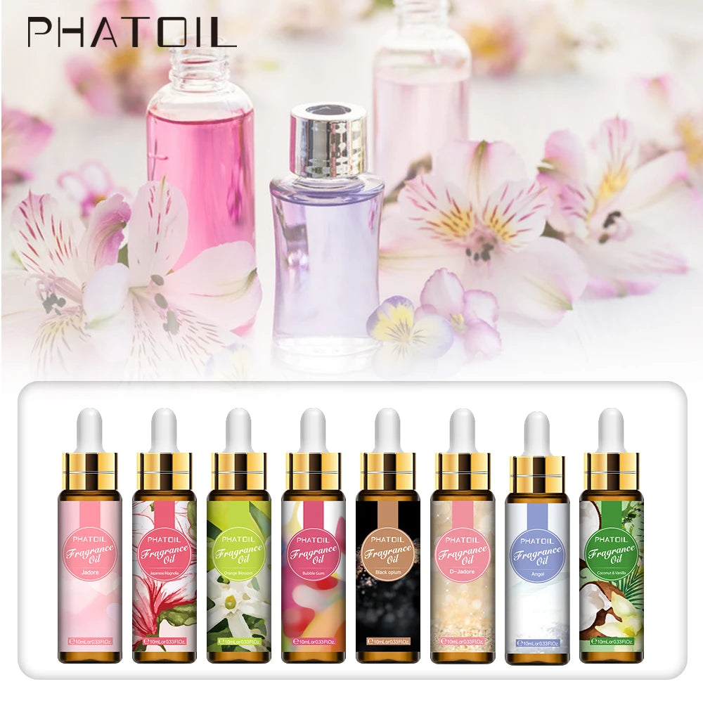 PHATOIL Coffee Coconut Vanilla Fragrance Essential Oil Diffuser 10ML with Dropper Aroma Oil White Musk Orchid Magnolia Marigold